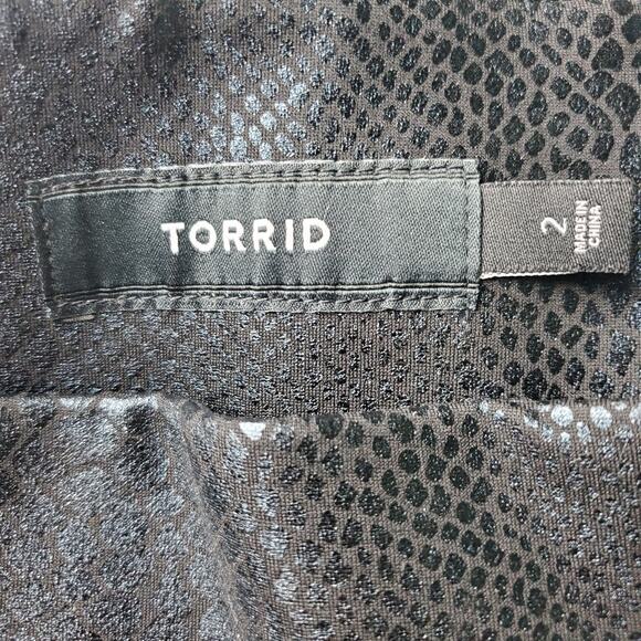 Torrid Womens Snakeskin Black Pixie Skinny Studio Luxe Ponte High Rise Pant 2 - Picture 3 of 5